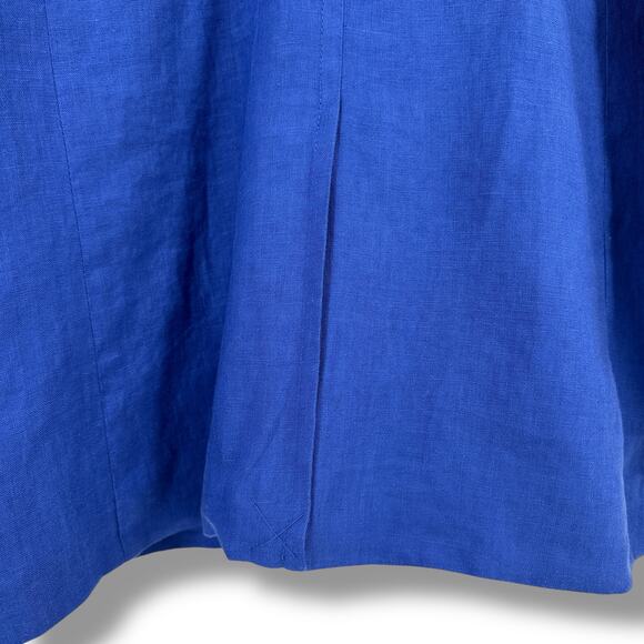 Madewell Double Breasted Crossover Blazer Womens Size Small Blue 100% Linen - Picture 5 of 9